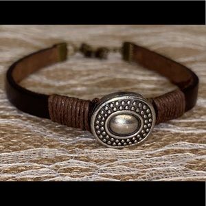 Handmade adjustable leather bracelet